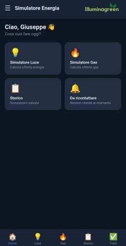 App Simulatore Energia di Illuminagreen per consulenti